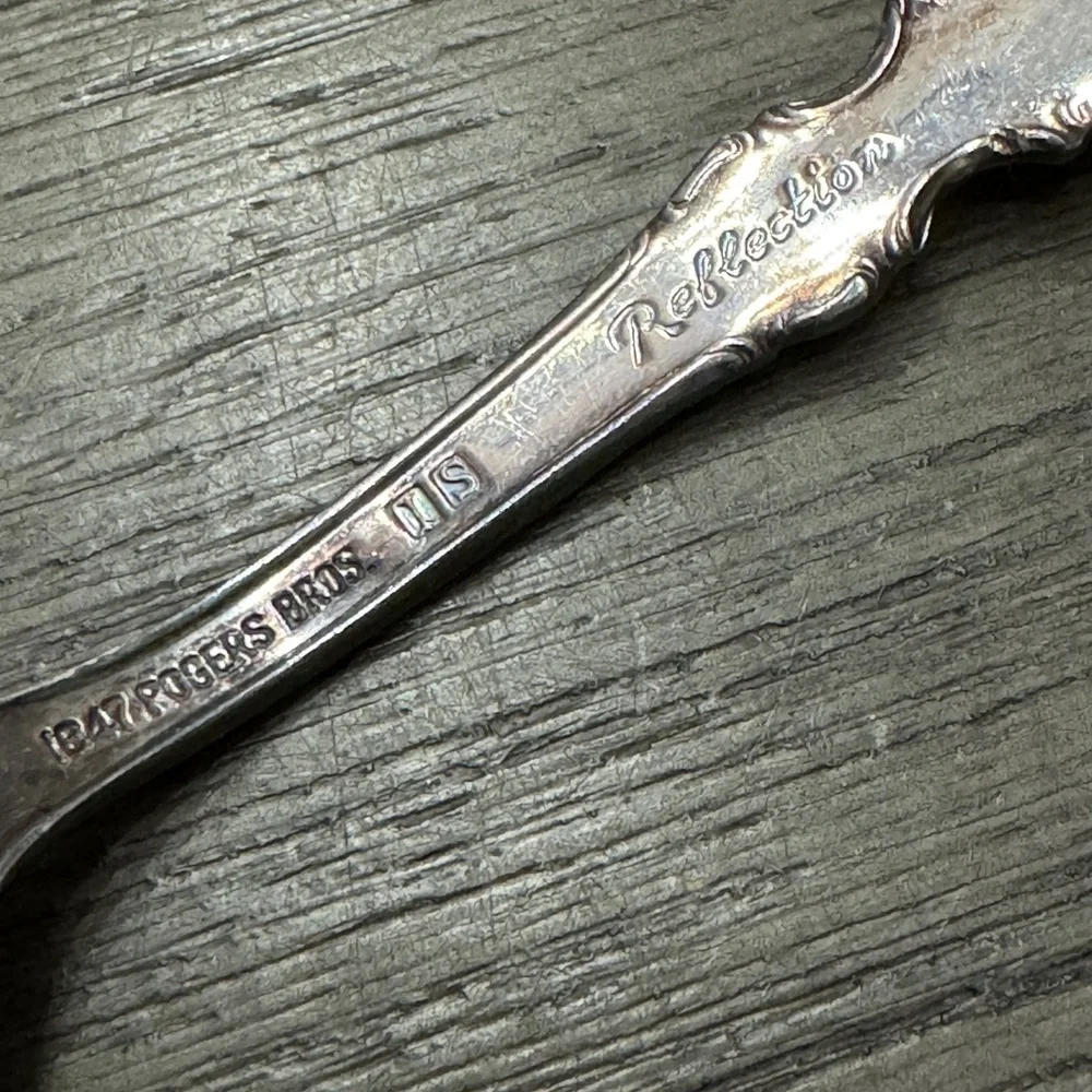 Babies First Silver Serving Spoon and Fork Set - Silver Plated 1847 Roger’s Bros